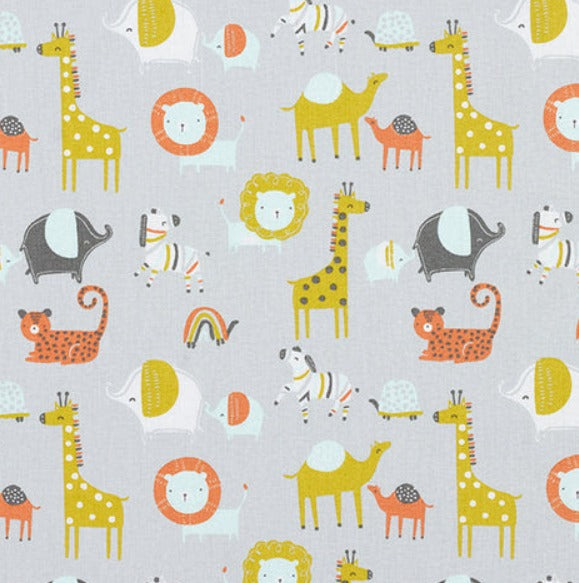 "Rosean" Romper - Animals on Grey ORGANIC COTTON