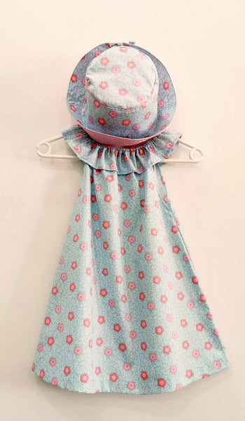 Zain Hat - Flowers on Light Blue