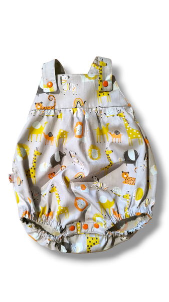 Rosean Romper - Animals on Grey ORGANIC COTTON