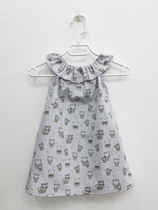 Aisha Dress - Bears On Grey